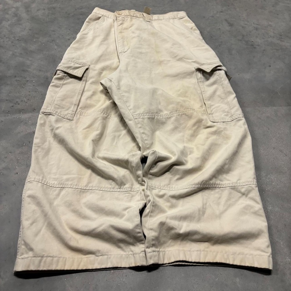 Vintage Y2K/2000s Baggy Cream Skater Style Cargo Pants! 40x26 - Picture 3 of 7